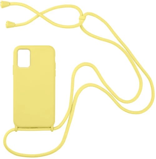 Θήκη Σιλικόνης με Κορδόνι CarryHang Sonique Samsung Galaxy A51 Κίτρινο
