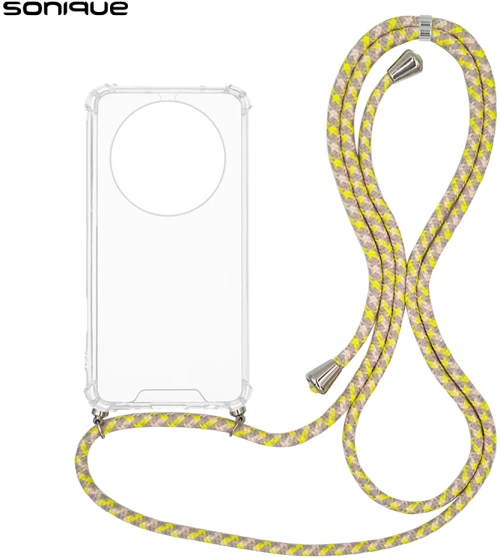 Θήκη Σιλικόνης με Κορδόνι Sonique Armor Clear Xiaomi Redmi 14C 4G / Poco C75 4G / Redmi A4 5G Rainbow Κίτρινο