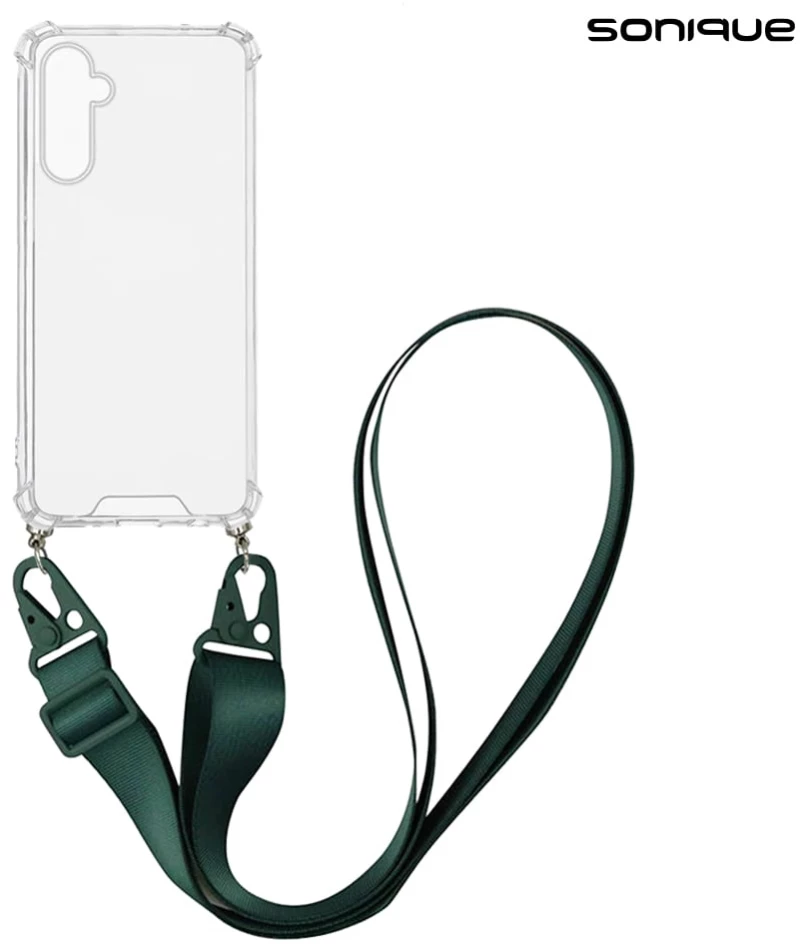 Θήκη Σιλικόνης με Strap Sonique Armor Clear Samsung Galaxy A16 4G / Galaxy A16 5G Πράσινο Σκούρο