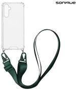 Θήκη Σιλικόνης με Strap Sonique Armor Clear Samsung Galaxy A16 4G / Galaxy A16 5G Πράσινο Σκούρο