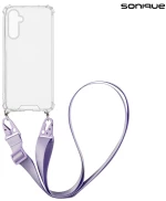 Θήκη Σιλικόνης με Strap Sonique Armor Clear Samsung Galaxy A16 4G / Galaxy A16 5G Λιλά