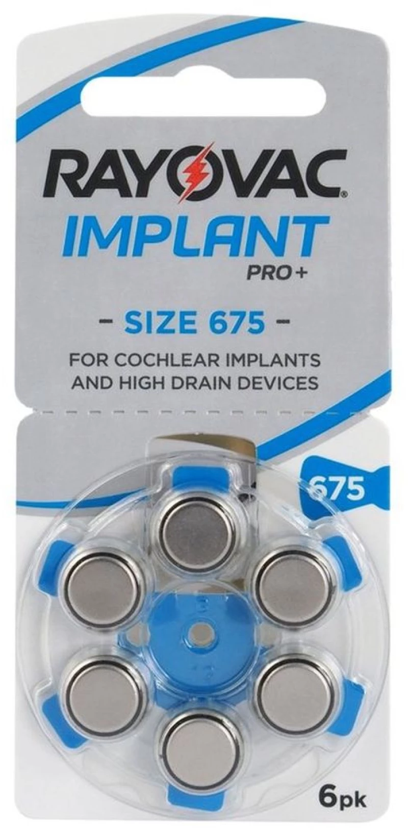 Μπαταρίες Ακουστικών Βαρηκοΐας Rayovac 675 Implant Pro 1.45V Τεμ. 6