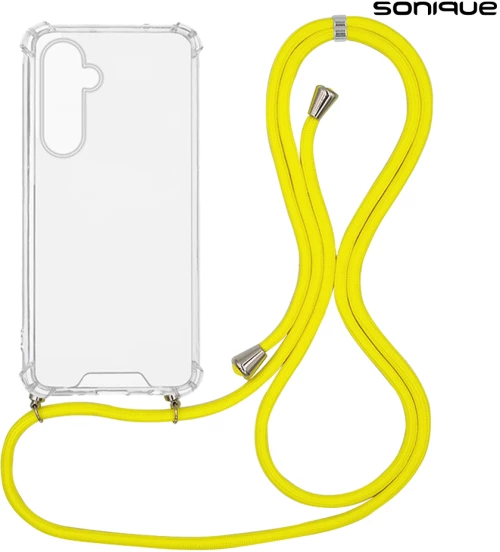 Θήκη Σιλικόνης με Κορδόνι Sonique Armor Clear Samsung Galaxy M35 5G Κίτρινο