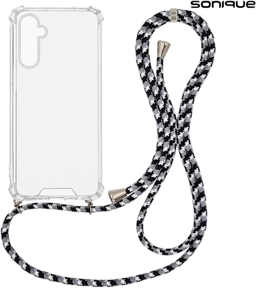 Θήκη Σιλικόνης με Κορδόνι Sonique Armor Clear Samsung Galaxy M15 5G Rainbow Μαύρο