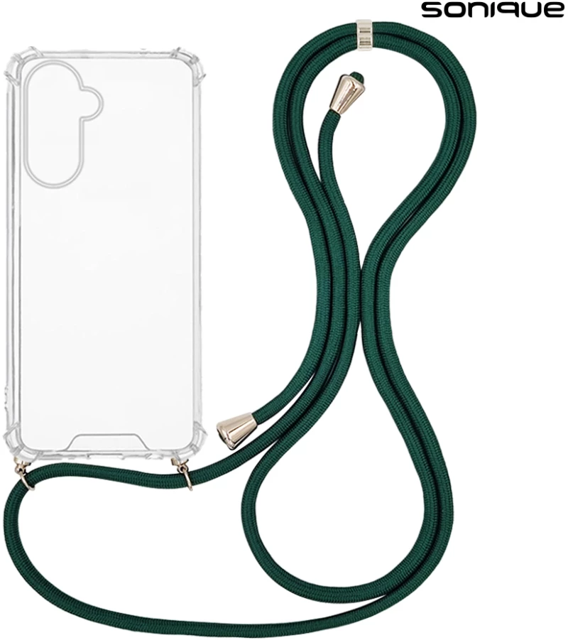 Θήκη Σιλικόνης με Κορδόνι Sonique Armor Clear Samsung Galaxy A26 5G Πράσινο Σκούρο