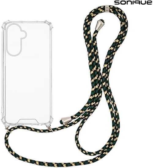 Θήκη Σιλικόνης με Κορδόνι Sonique Armor Clear Samsung Galaxy A36 5G Rainbow Πράσινο