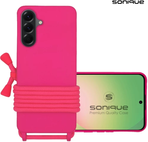 Θήκη Σιλικόνης με Κορδόνι CarryHang Sonique Samsung Galaxy A56 5G Φουξ