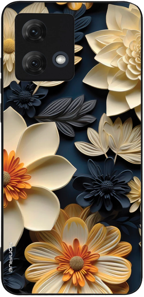 Θήκη Sonique 3D Flower Series για Motorola Moto G84 5G Εκρού