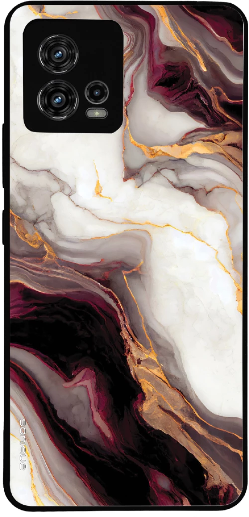 Θήκη Sonique Marble Series για Motorola Moto G72 Μπορντώ