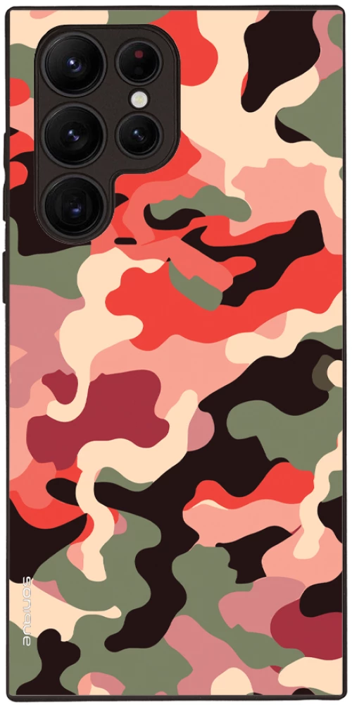 Θήκη Sonique Camouflage Army Series για Samsung Galaxy S22 Ultra Κόκκινο