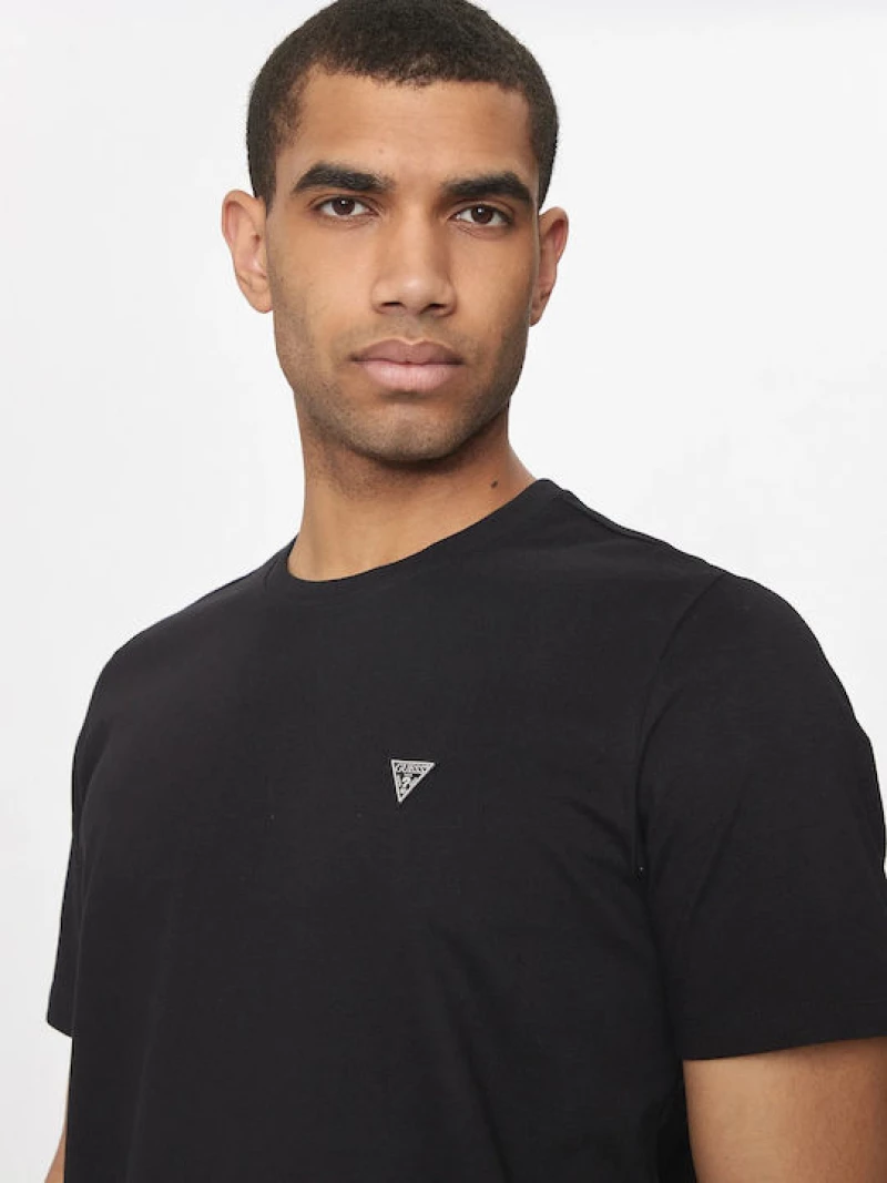 Guess ανδρικό βαμβακερό t-shirt regular fit μαύρο M4YI0AKCCM1-JBLK