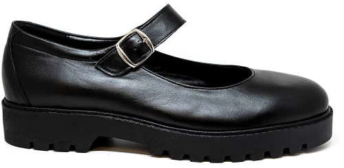 Bigshoes KL10105-01 Δερμάτινη Μπαλαρίνα Μαύρη