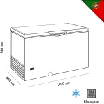 Καταψύκτης Silver 407lt TENSAI HC460TSIC+