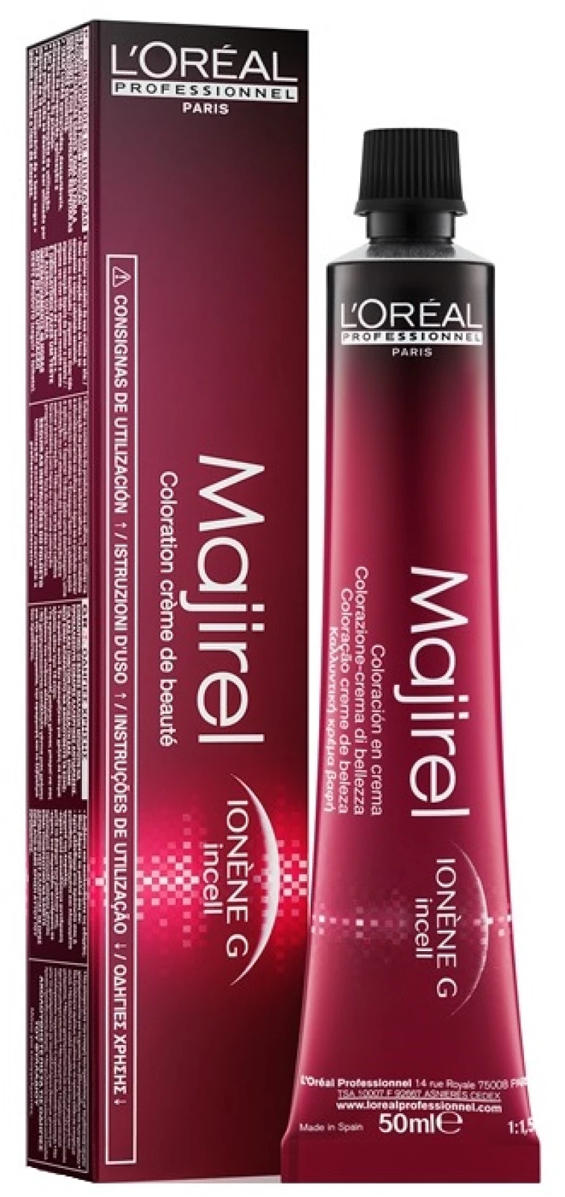L'Oreal Professionnel, Majirel, Permanent Hair Dye, 6.15 Dark Mahogany Ash Blonde, 50 ml