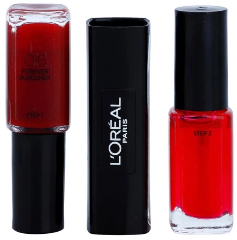 L'Oreal Paris, Infallible, Nail Polish 2-In-1, 016, Forever Burgundy, 2 x, 5 ml