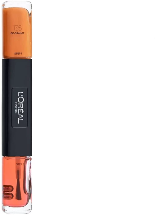 L'Oreal Paris, Infallible, Gel-Effect, Nail Polish 2-In-1, 135, Go-Orange, 2 x, 5 ml