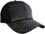 Καπέλο jockey με strass Fantazy 78-3202 Μαύρο Μαύρο