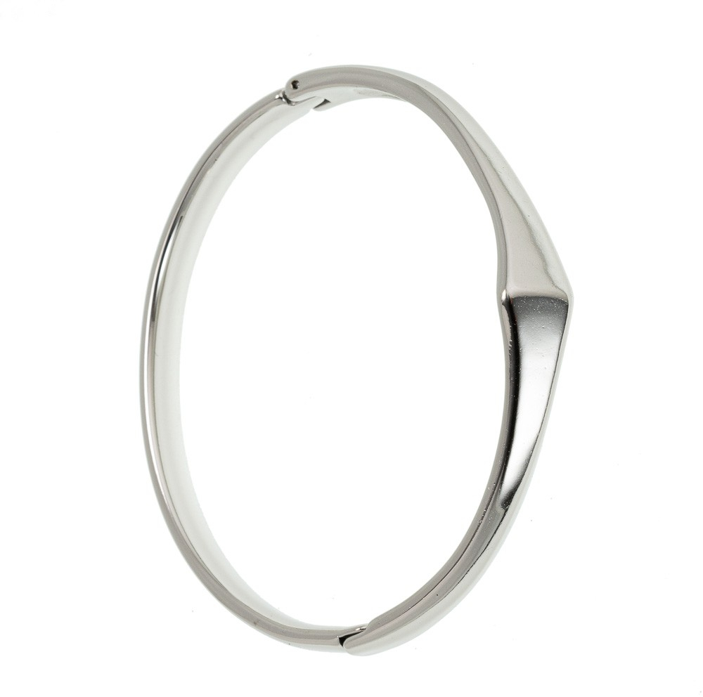 Βραχιόλι Ατσάλι Xειροπέδα Με Σχέδιο 23-0133 Ασημί Ασημί