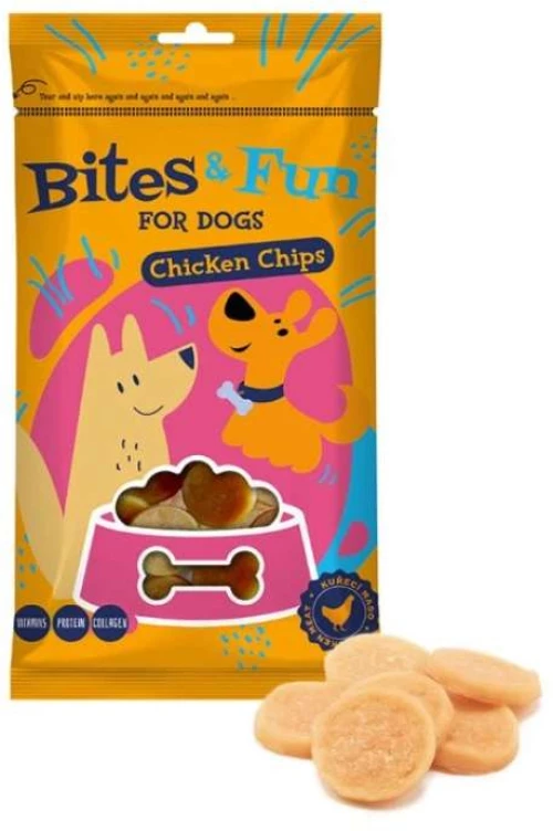 Akinu Λιχουδιές Σκύλου Bites & Fun Chicken Chips 85gr