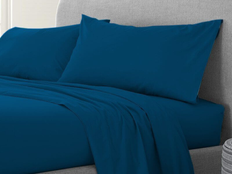 Σετ Σεντόνια Navy 100% Βαμβακερά Reactive One Color Γαρύφαλλο - 200x260, 160x200+30