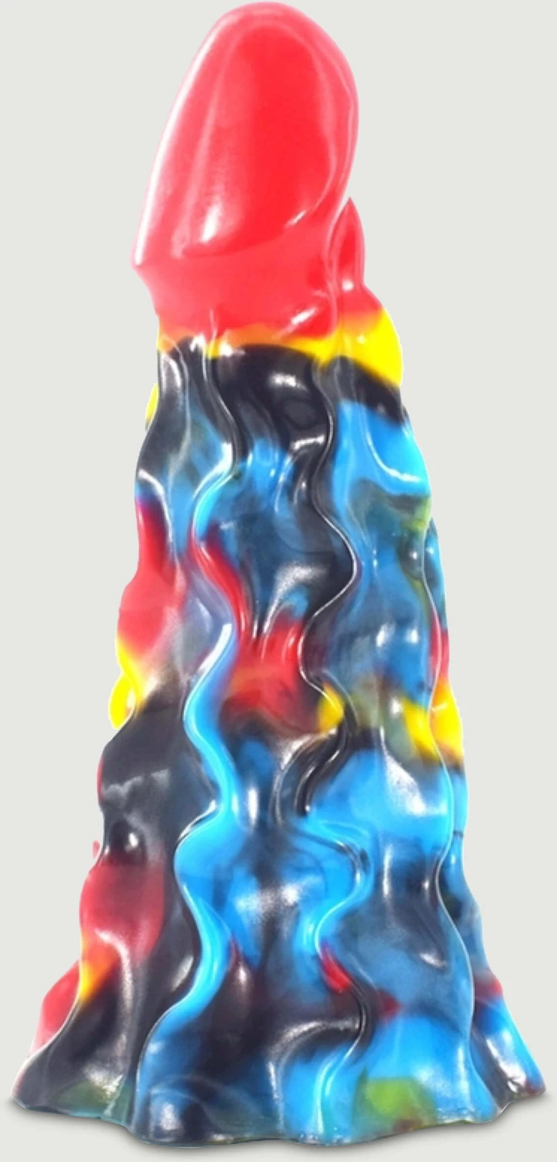 Κωνικό Dildo Σιλικόνης με Αυλακώσεις Himiks Cone Shaped Silicone DIldo - Πολύχρωμο