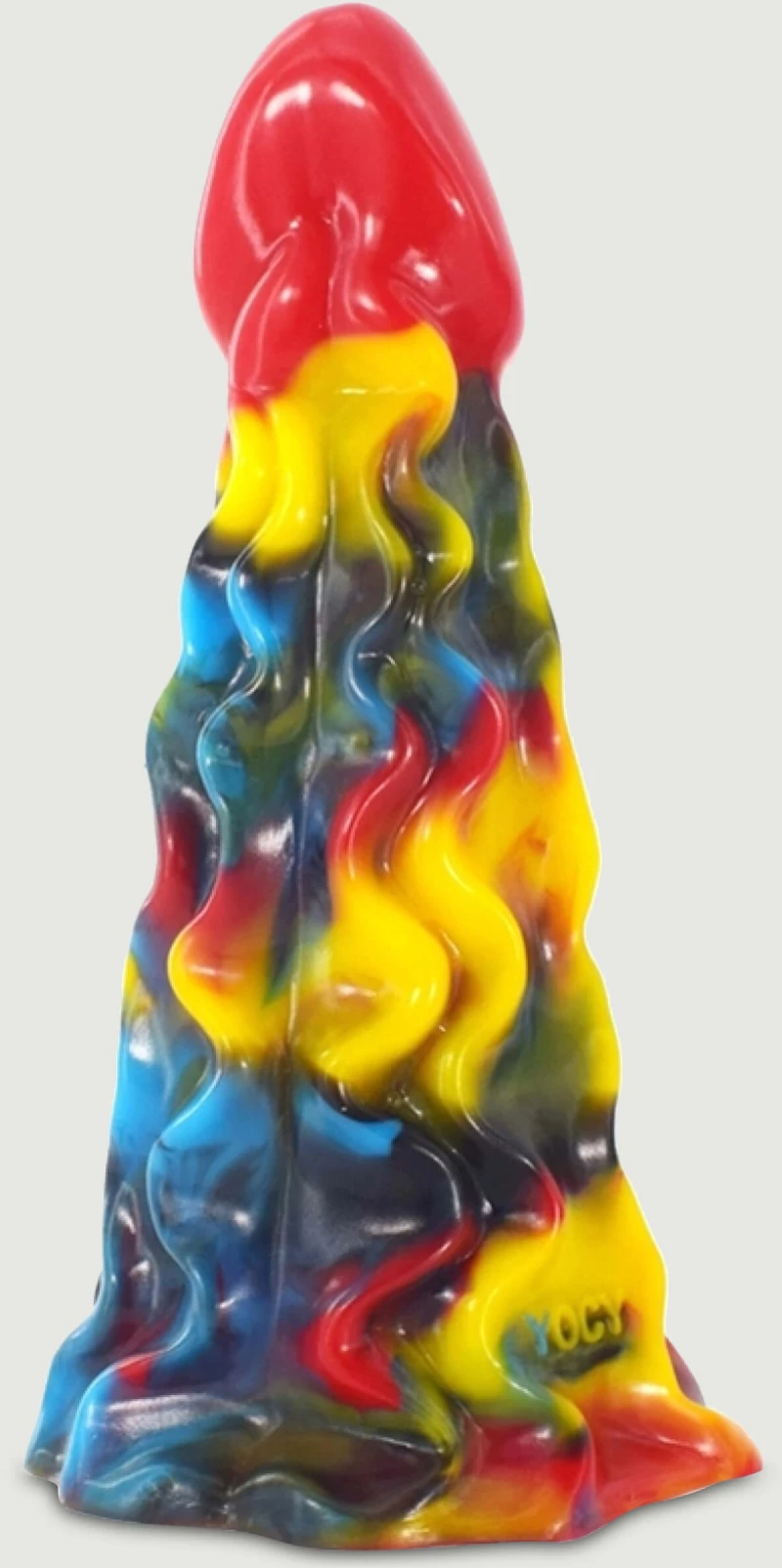 Κωνικό Dildo Σιλικόνης με Αυλακώσεις Himiks Cone Shaped Silicone DIldo - Πολύχρωμο