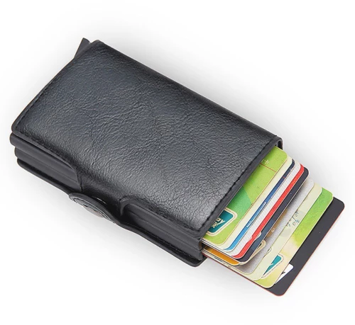 Pop Out Double Layer RFID Πορτοφόλι για Κάρτες- Black OEM