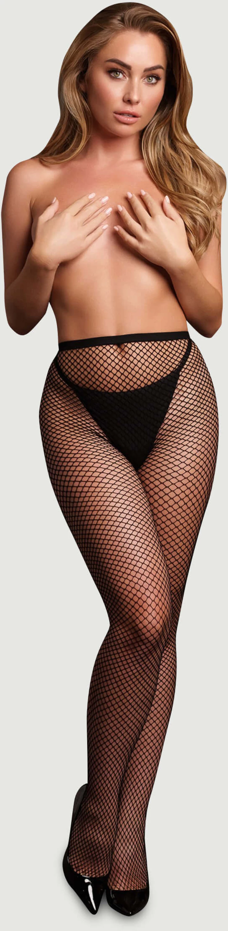 Διχτυωτό Καλσόν Le Desir Fishnet Pantyhose with Small Stucture - Μαύρο