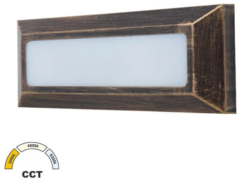 Adeleq Φωτιστικό LED Επίτοιχο PC Ορθογώνιο 4W CCT IP65 Ρουστίκ 3-976718