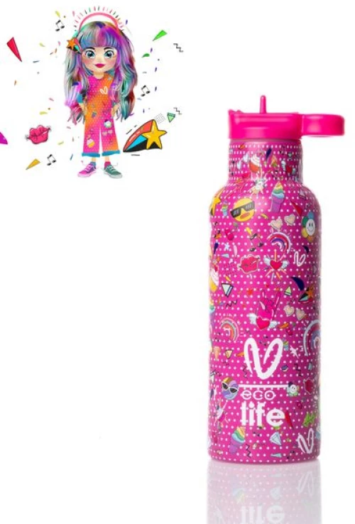 Ecolife Θερμός – Μπουκάλι X Vasiliki 500ml Rainbow 33-BO-2325