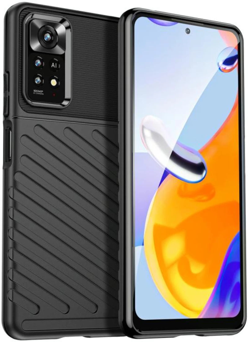 Για Xiaomi Redmi Note 11 Pro 5G / 4G Global Thunderbolt Shockproof TPU Προστατευτική μαλακή θήκη (Μαύρο)