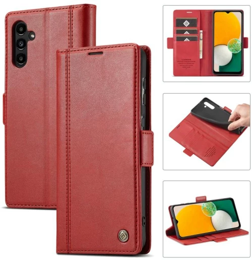 Για Samsung Galaxy A15 4G / 5G LC.IMEEKE Skin-friendly Card Slots Δερμάτινη θήκη τηλεφώνου (κόκκινο) (LC.IMEEKE)