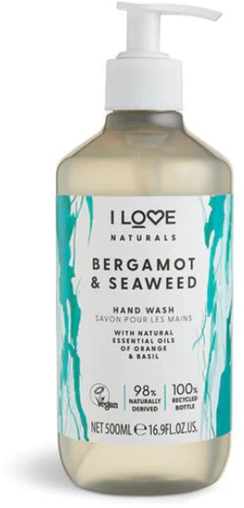 I LOVE naturals hand wash bergamot & seaweed 500ml