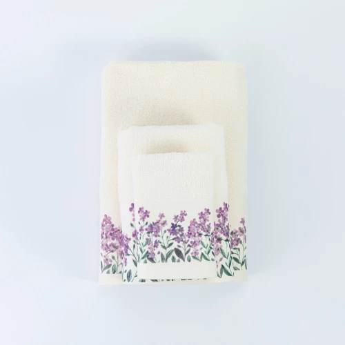 Πετσέτες Σετ 3ΤΜΧ Forget me Not Εκρού Borea