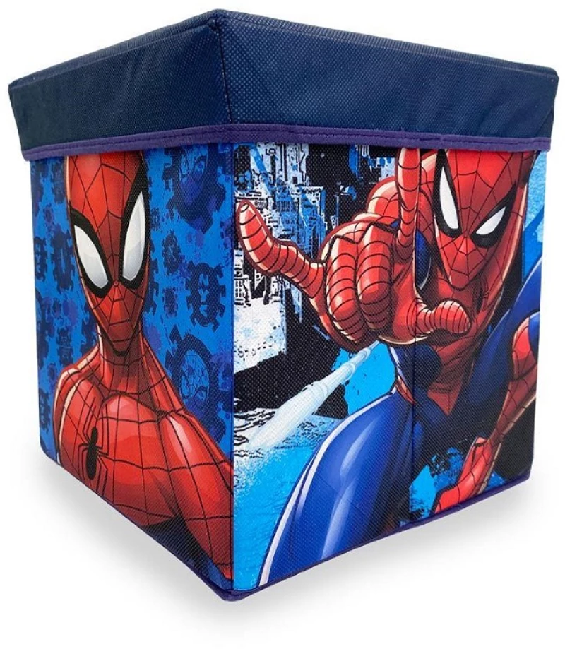 Κουτί Αποθήκευσης-Σκαμπό 30x30x30 Spiderman 09 Blue Disney Home Dimcol