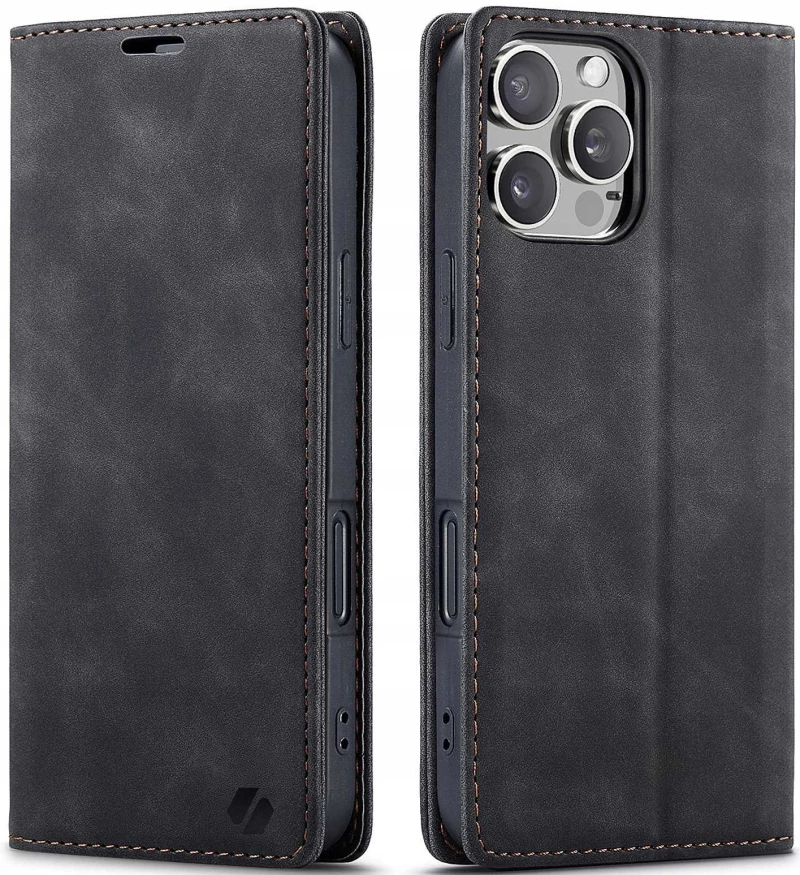 Θήκη Apple iPhone 16 Pro Max - Spacecase Wallet Πορτοφόλι - Black (5905719111441)