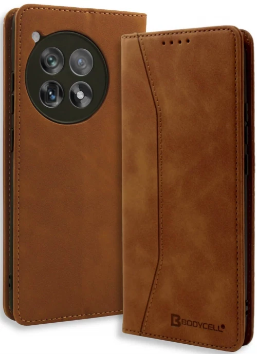 Θήκη OnePlus 12R Bodycell Book Case Πορτοφόλι - Brown (5206015079801)