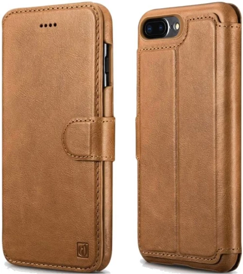 Θήκη iPhone 8 Plus / 7 Plus iCarer Detachable 2 in 1 Wallet & Back Cover Δερμάτινο Πορτοφόλι 2 σε 1 - Brown (RIP7015-BN)