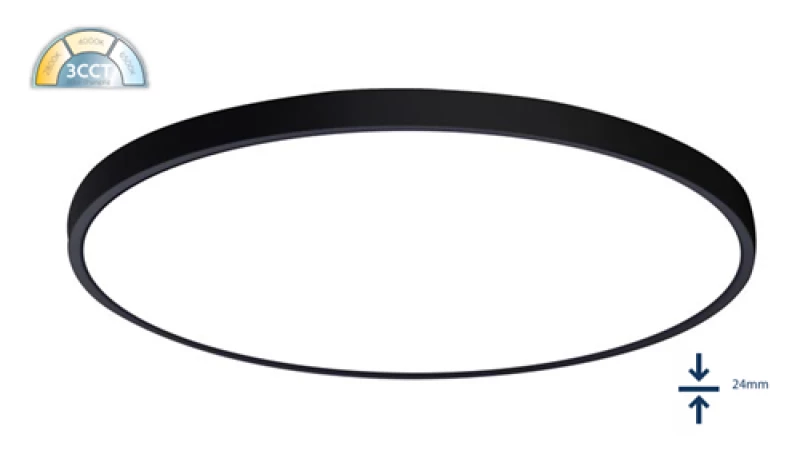 ΦΩΤΙΣΤΙΚΟ LED ULTRATHIN 45W ΣΤΡΟΓΓΥΛΟ 3CCT 5400LM Ø60X2,4cm ΜΑΥΡΟ