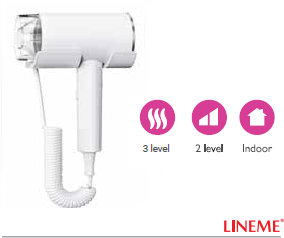 ΠΙΣΤΟΛΑΚΙ ΜΑΛΛΙΩΝ ΕΠΙΤΟΙΧΟ 1600W ΛΕΥΚΟ LINEME