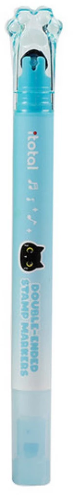 Μαρκαδόρος Υπογράμμισης Γαλάζιος Glitter I-Total Xl2306N Double-Ended and Stamp