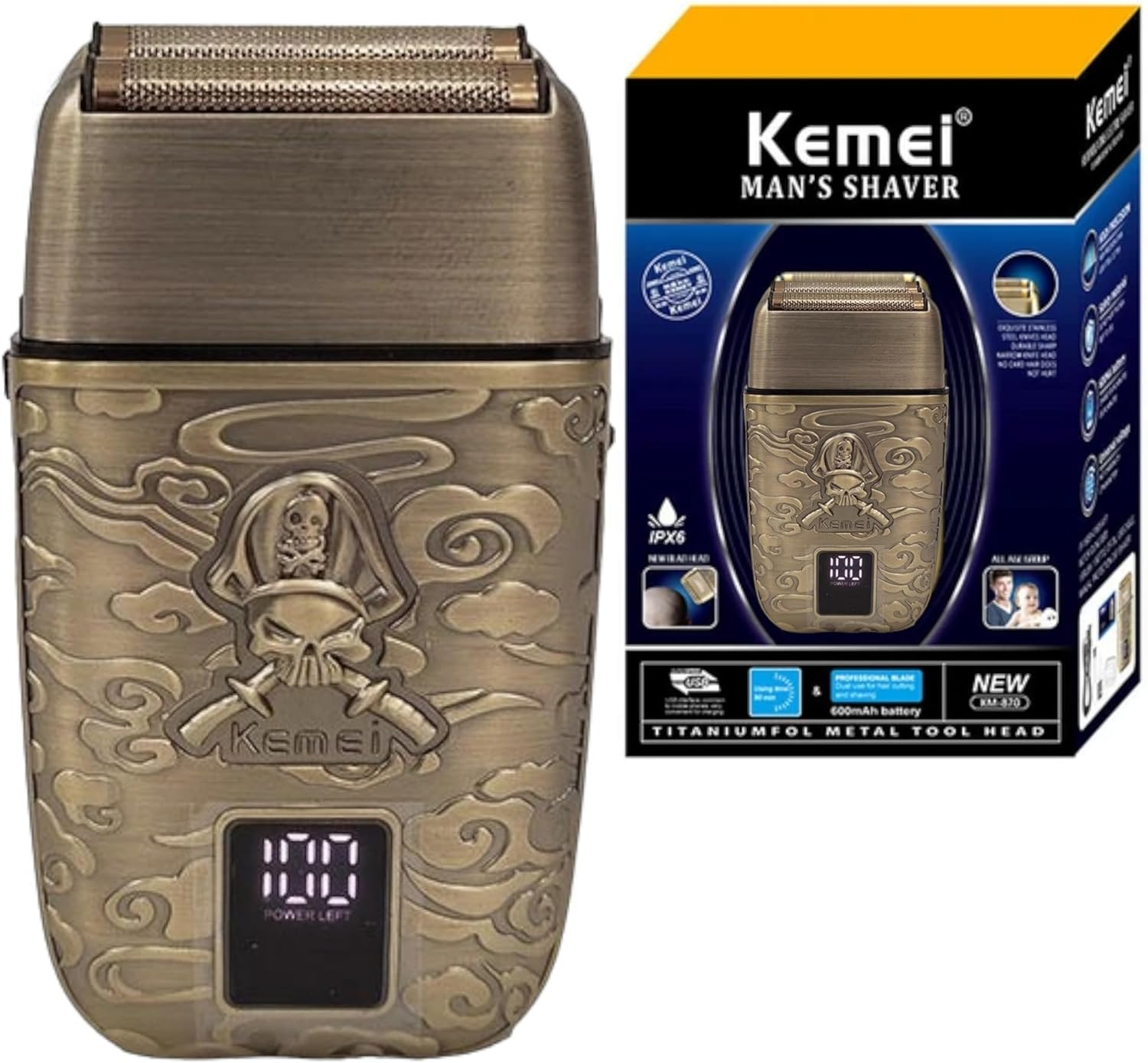 Kemei Ξυριστική Μηχανή Προσώπου Επαναφορτιζόμενη KM-TX15