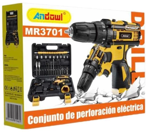 Andowl Επαναφορτιζόμενο Δραπανοκατσάβιδο με 2 μπαταρίες MR3701