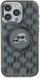 Karl Lagerfeld iPhone 16 Pro Back cover case - Magsafe IML metal monogram kc - Black - (KLHMP16LHMCKMHK)
