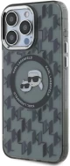 Karl Lagerfeld iPhone 16 Pro Back cover case - Magsafe IML metal monogram kc - Black - (KLHMP16LHMCKMHK)
