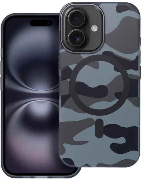 FORCELL F-PROTECT Θήκη πλάτης Military με MagSafe για iPhone 16 Plus black camo