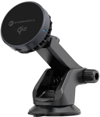 Βάση Κινητού Αυτοκινήτου Forcell F-grip με Μαγνήτη και Ασύρματη Φόρτιση Μαύρη