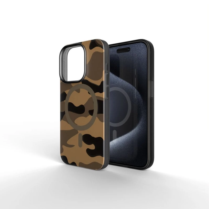 FORCELL F-PROTECT Θήκη πλάτης Military με MagSafe για iPhone 16 Pro desert camo