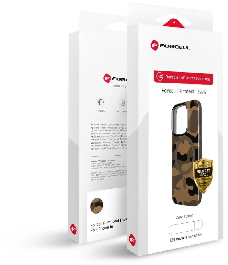 FORCELL F-PROTECT Θήκη πλάτης Military με MagSafe για iPhone 16 Pro desert camo