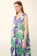 Viscose Maxi Summer Dress in Tropical Floral Print - 22473